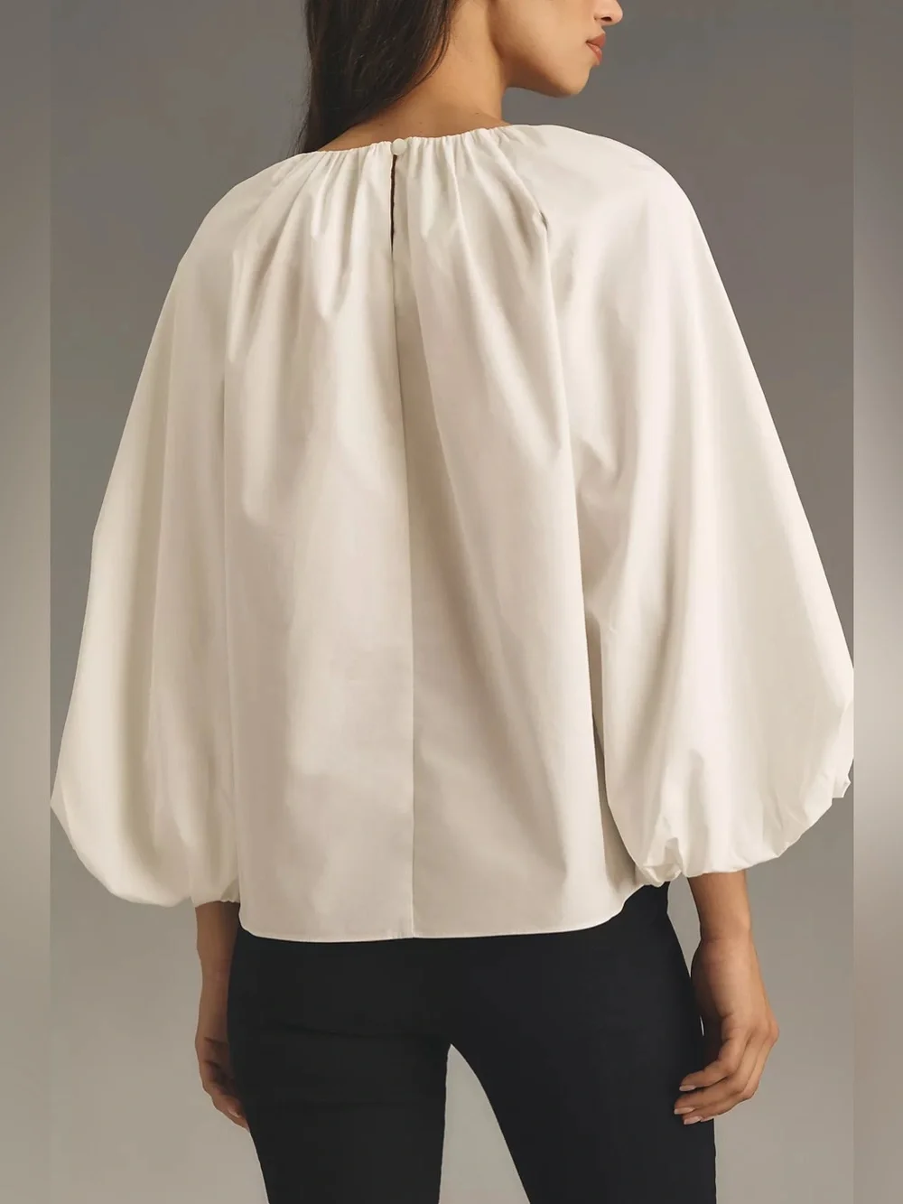 NWT Anthropologie Mare Mare White Cotton Puff Balloon Sleeve Blouse Top XXS/XS